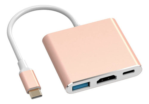 Battony USB C to HDMI Adapter in Rose Gold - 3-in-1 AV Converter 0