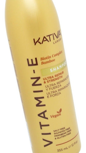 Kativa Vitamin-E Ultra Repair Shampoo + Conditioner 6c 4