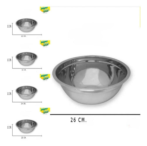 Kit  Bowl Recipiente Ensaladera Mezclador Acero Inoxidable 1