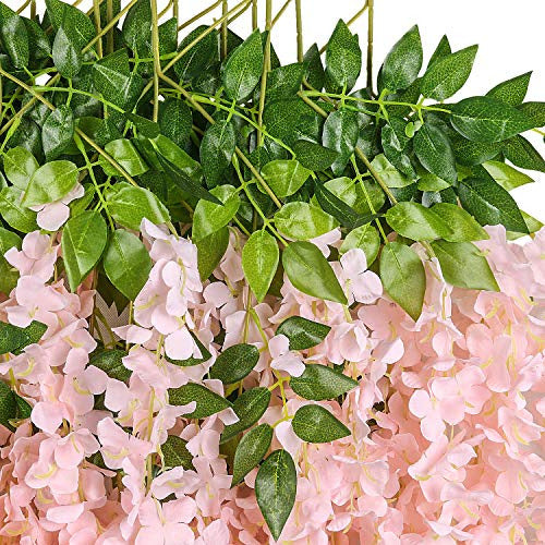 Pauwer 24 Unidades (86,6 Pies) Artificial Wisteria Vine Ratt 3