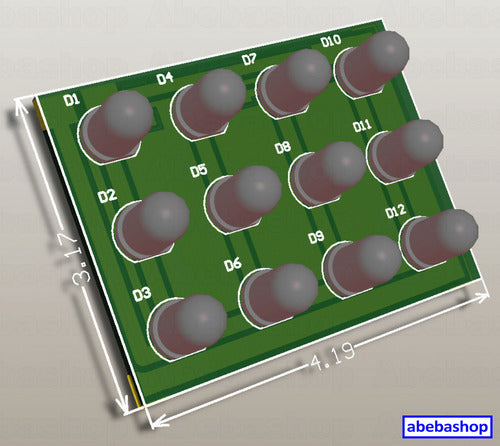 Abebashop Pack 200x Printed Circuit Board 12 LEDs 5mm 12V 3 LEDs in Series A 2