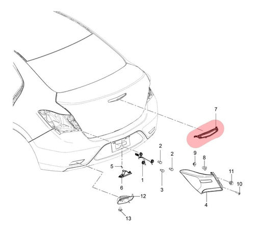 Faro Stop Tapa Baul Chevrolet Prisma Original Gm 3