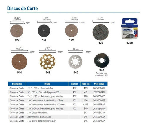 Dremel Discos De Corte 420 24 Mm - Pack X 20 Unid Minitorno 2