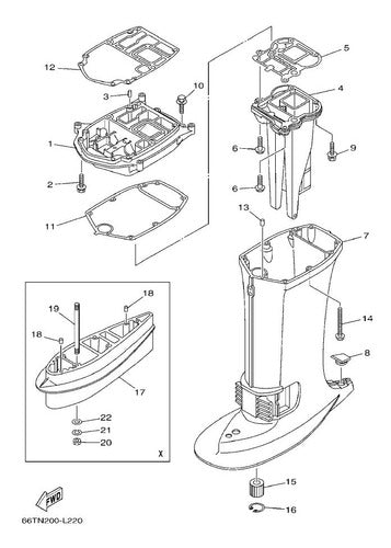 Yamaha Junta De Base De Block Original Para 40hp 2 Tiempos 2