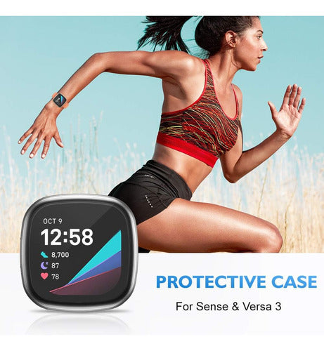NANW Screen Protector Case, 4-Pack, with Fitbit Sense 3