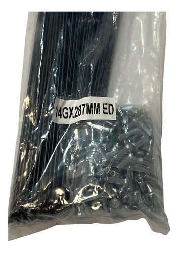 Rayos 287x2mm-x2mm/144unid+ Niples De Ajuste-negros-works!!! 1