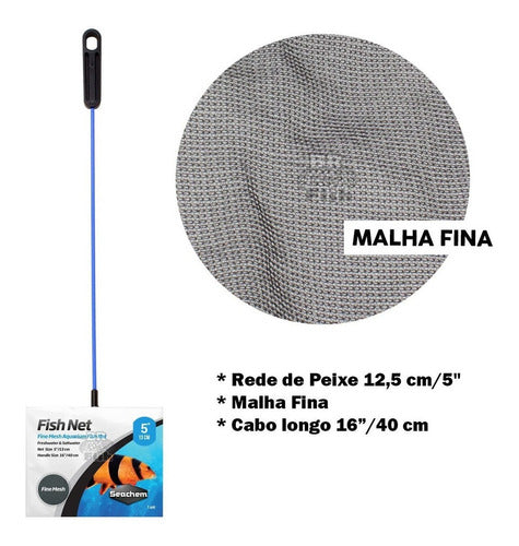 Rede Para Peixes Aquários Seachem Fish Net 13cm Malha Fina 1