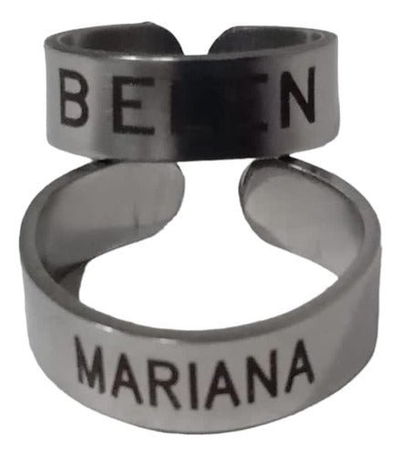 Personalized Surgical Steel Adjustable Rings 0