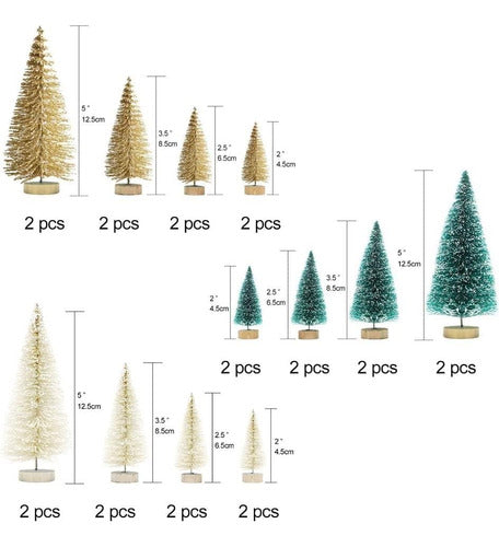 AerWo Mini Christmas Tree Wooden Base Decoration 24 Pieces 1