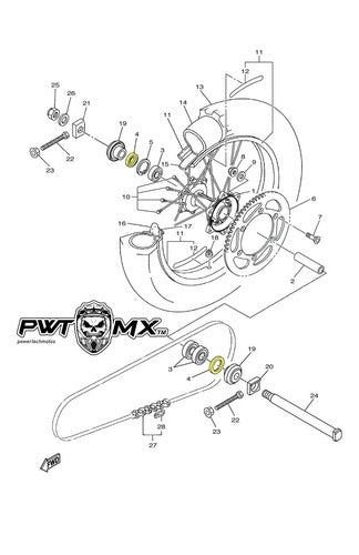 Reten Eje Rueda Trasera Original Yamaha Yzf 250 / 450 09-21 1