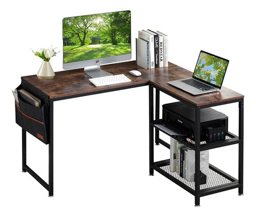 Vecelo L-Shaped Computer Desk 47" 0