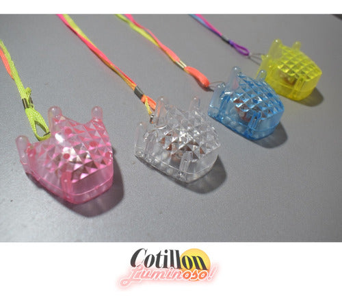 6 LED Crown Pendant Necklaces Carioca Party Favors 3