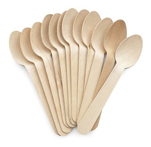 Disposable Wooden Spoons (Pack of 36 Units) 2