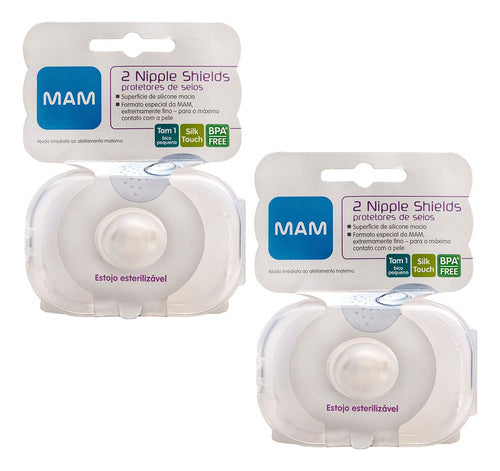 Kit 4 Protetores De Seios Tam.1 Nipple Shields - Mam 0