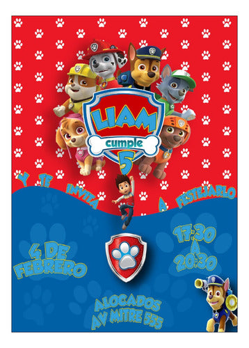 BC Digital Birthday Invitation Paw Patrol 0