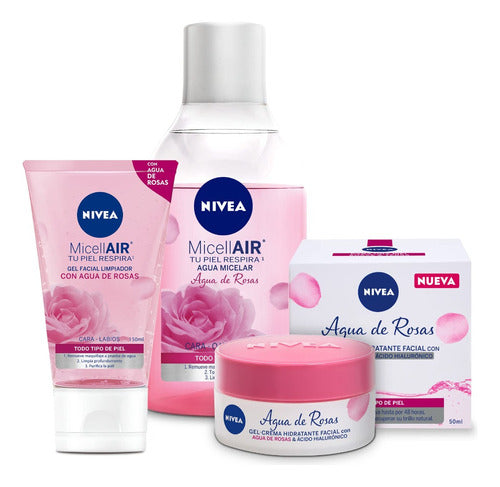 Nivea Rose Care Pack: Facial Gel + Micellar Water + Micellar Gel 0