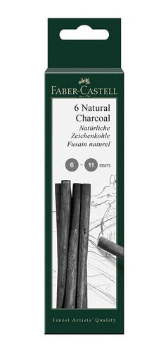 Faber-castell Carboncillo Natural Pitt - 6 Unidades - Mosca 0