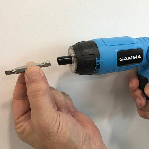 Gamma 3.6V Cordless Screwdriver with LED Light +10 Bits USB Charge 3