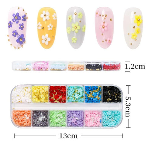 3d Flor Para Uñas, Silpecwee 1 Caja De Flores Amuletos De Uñ 1