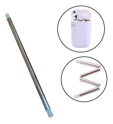 Reusable Foldable Stainless Steel Silicone Straw with Case 24