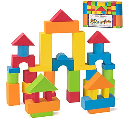 Unih Building Blocks For Toddlers 1-3, Foam Blocks Toys Soft 0