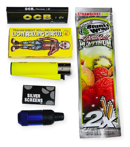 Raw Kit Papeles Celulosa + Blunts + Turbina + Encendedor Clipper 5