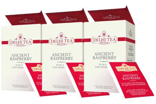 Delhi Tea Ancient Raspberry Tea 20 Sachets - X3 Boxes 0