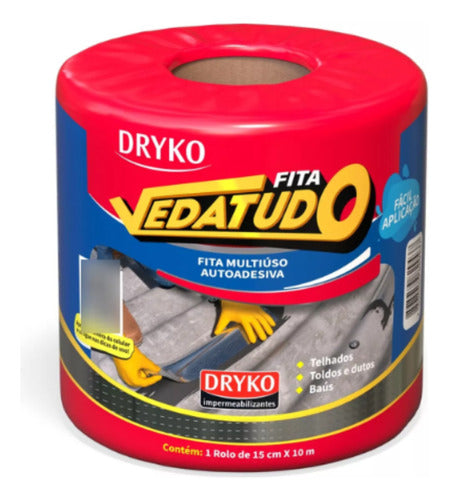 Fita Asfáltica Adesiva Aluminizada Vedatudo 15cm X 10m Dryko 0