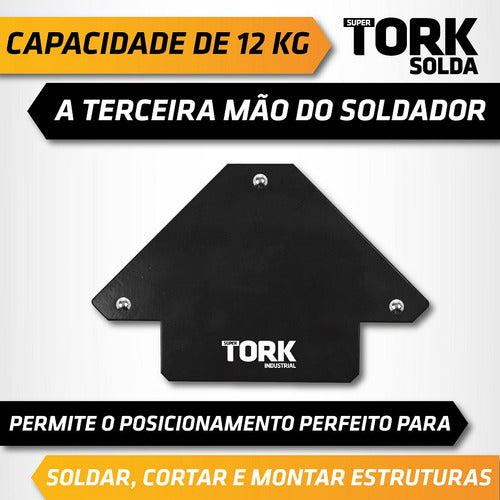 Kit 6 Esquadro Magnético Soldador Suporta 12kg Super Tork 1