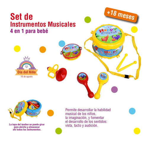 Compranet Set De Instrumentos Musicales, 4 En 1, Para Bebé- 9879 0