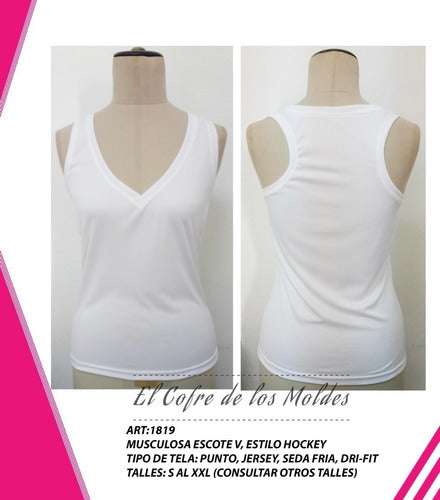 MoldeArte Molde Digital Musculosa Estilo Hockey, Pack Talles S Al Xxl 1