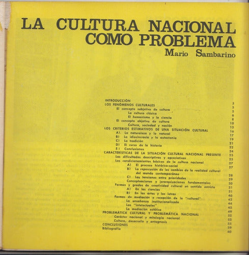 1970 Mario Sambarino Cultura Nacional Como Problema Uruguay 1