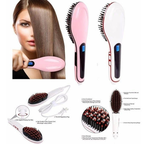 Fast Hair Straightener Planchita De Pelo Cepillo Alisa Saca Frizz 2