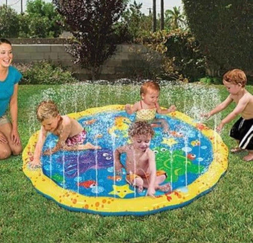 Round Inflatable Kids Water Sprinkler Play Mat 1m 3