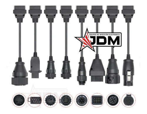 Kit Adaptadores Camiones OBD2 Delphi Autocom Scanner San Miguel JDM 0