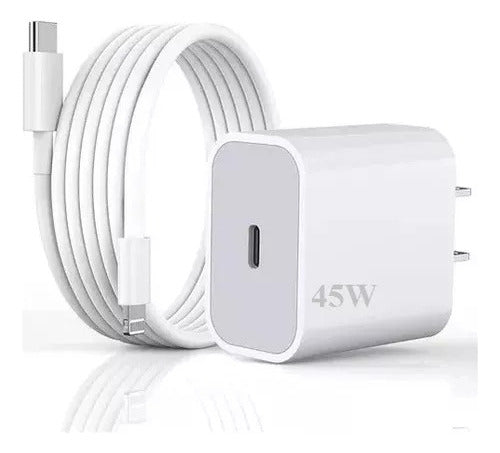 45W Fast Charging USB-C Charger + Cable for iPhone SE 0