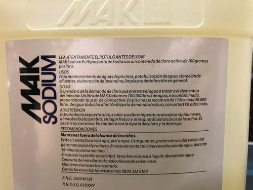 MAK Sodium Chlorine Liquid for Pool x 10 Lts 1