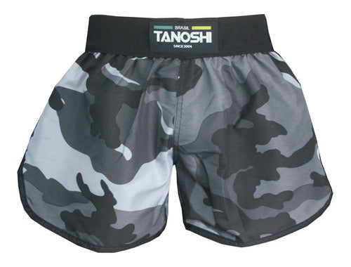 Shorts Luta Fast Camuflado Cinza Muaythai Sanda Kickboxing 0