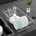 Fanbsy Small Adjustable Stainless Steel Dish Rack Organizer with Utensil Holder 6