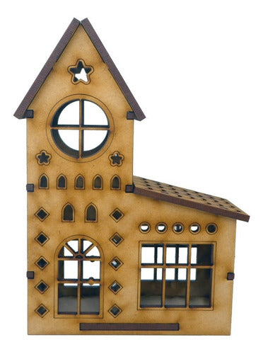Set of 3 Miniature Dollhouse Christmas Fibrofacil Houses 3