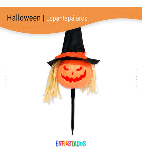 Decoracion Halloween Calabaza Espantapajaros Con Luz Colores 2