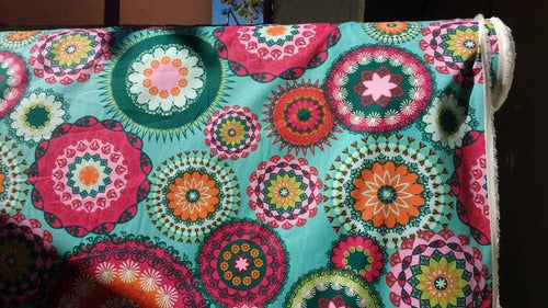 Gabardine Fabric with Mandalas Design, 1.60m Width - 100% Cotton 5