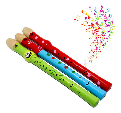 Flauta Infantil Juguete Madera Didactico Musica Cubeta Toys 2