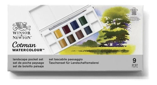 Winsor & Newton Acuarelas Cotman 8 Pastillas Paisaje + Block 10x15 12h 300 G 1