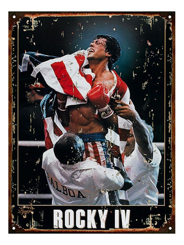 Club del Poster Cartel Chapa Publicidad Antigua Boxeo Rocky Vs Apollo L146 5