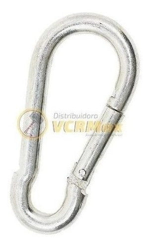 Set of 10 Reinforced Galvanized Steel Firefighter Carabiners 8x80mm 2
