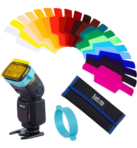 Selens Universal Flash Gels Lighting Filter SE-CG20-20 Pcs Combination Kits for Canon Nikon Sony 0