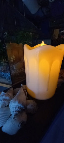 LED Candle with Melted Wax Effect and Flickering Flame - 15 x 9 cm 7