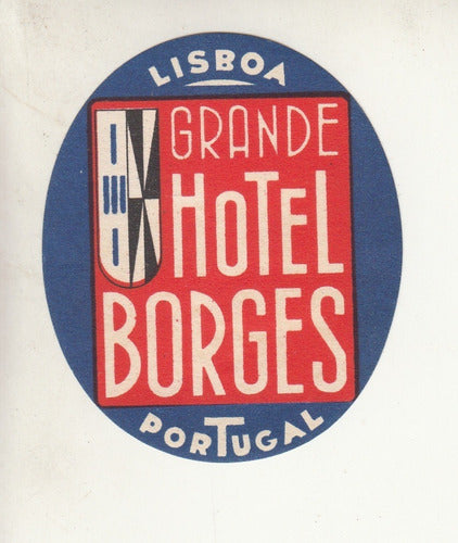 Antiguo Luggage Grande Hotel Borges Lisboa Portugal Vintage 0