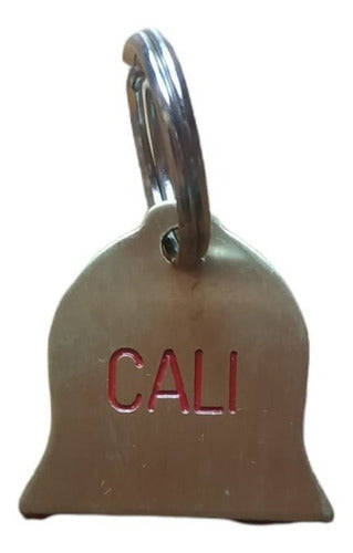 Cali Pet Identification Tag for Dogs/Cats - Bell Shape in Bronze 0